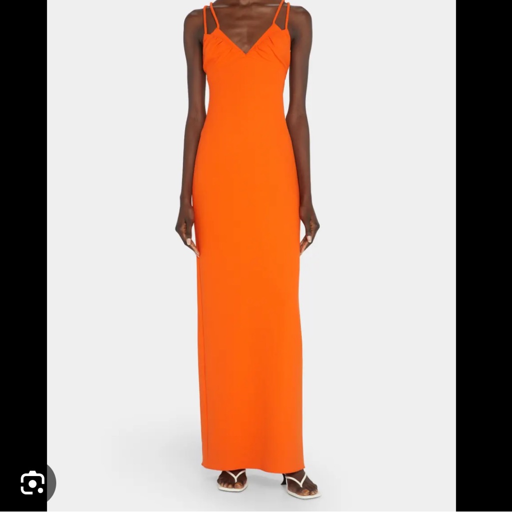 Tanya Taylor Dasha Orange Maxi Dress Gown